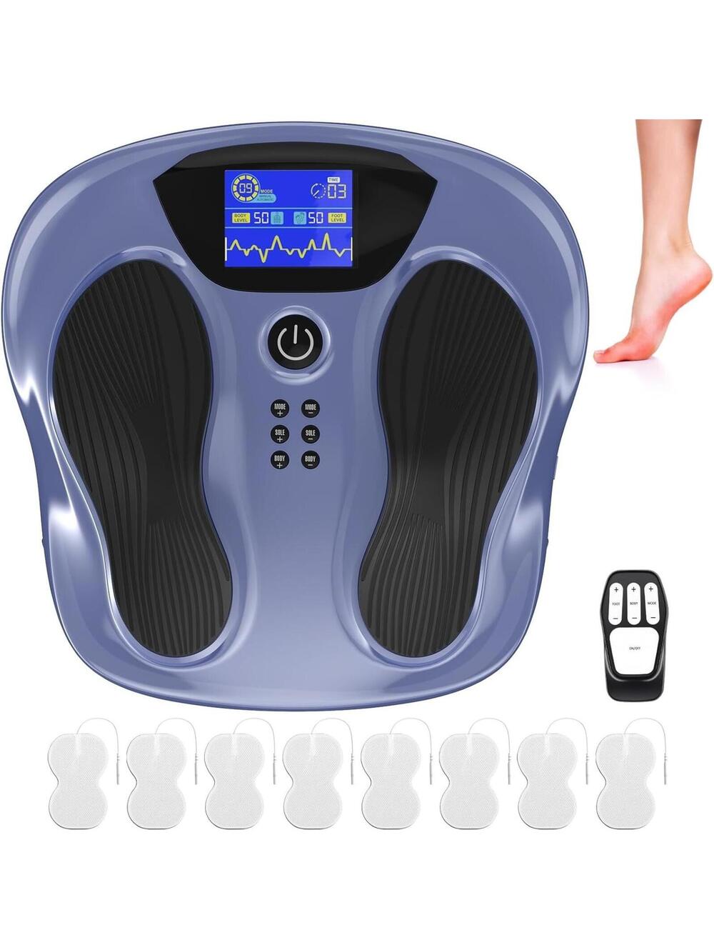 EMS Foot Massager w/ Remote TENS Stimulator Circulation Leg Relaxation Pads